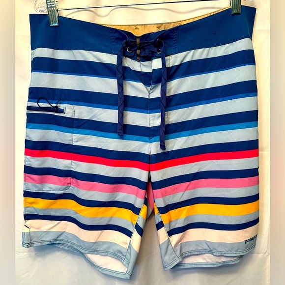 Patagonia Other - Patagonia Men's Stretch Planing Boardshorts 19" Big Sky Blue Stripes Size 36